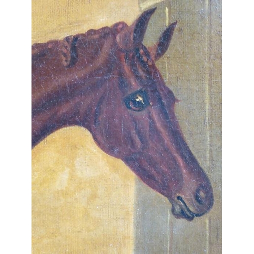 716 - Samuel SPODE (1798-1872); a gilt-framed oil on canvas study 'Favonius' (Winner of the Epsom Derby in... 