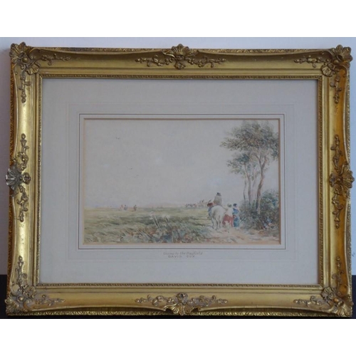 720 - DAVID COX (probably David Cox I 1783-1859), a gilt- framed and glazed (later) watercolour study 'Goi... 