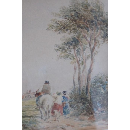 720 - DAVID COX (probably David Cox I 1783-1859), a gilt- framed and glazed (later) watercolour study 'Goi... 