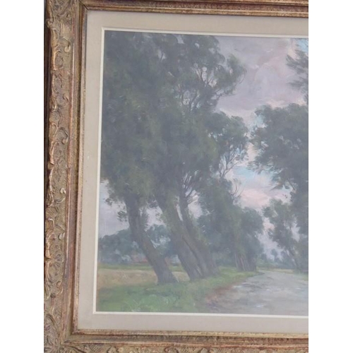 721 - Louis CLESSE (Belgian, 1889-1961); a framed and glazed oil on board study 'Landscape with Tree-lined... 