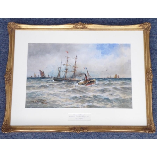 726 - Thomas BUSH HARDY R.B.A. (1842-1897); a 19th century gilt-framed and glazed watercolour heightened w... 