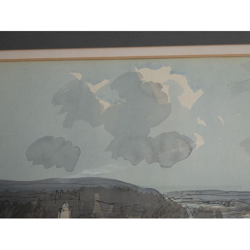 740 - Rowland HILDER (1905-1993); a gilt-framed and glazed ink and watercolour study 'Kent Landscape Sketc... 