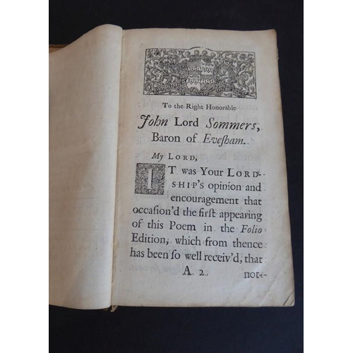 768 - An original early 18th century leather-bound edition of 'Paradise Lost a Poem in 12 Books' by John M... 