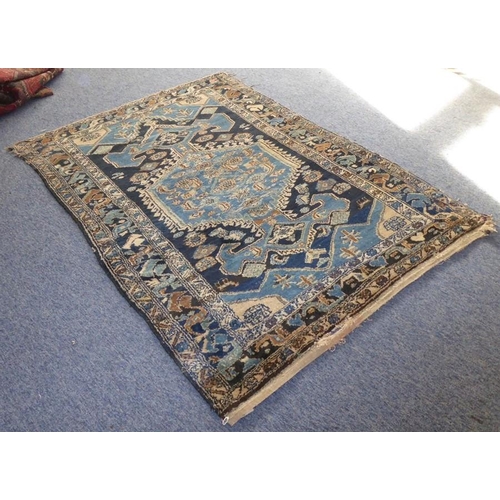 773 - A north-west Persia Hamadan, predominately blue ground (190cm x 136cm, damaged)