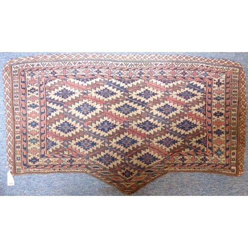 821 - A good pair of Yomut Turkmen Azmalyks; late 19th century, the one example with borders 128cm x 74cm ... 