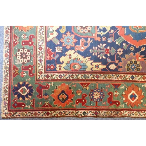 826 - A good mid-19th century north-west Persia corridor carpet; signed and dated 125?, (some wear and red... 