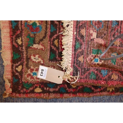 843 - A hand-knotted 20th century Lilihan rug; central stylised crucifix flower head against a predominate... 