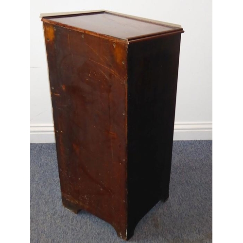 882 - A 19th century mahogany printer's side cabinet; angular galleried top over drawers with compartmenta... 