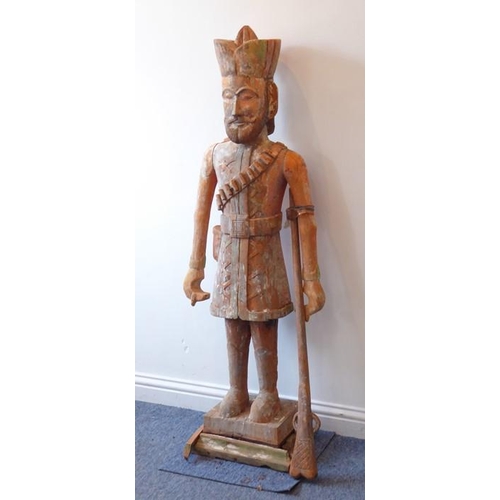 887 - A fine, large and highly unusual carved wood (in faux terracotta style) model of a 19th century styl... 