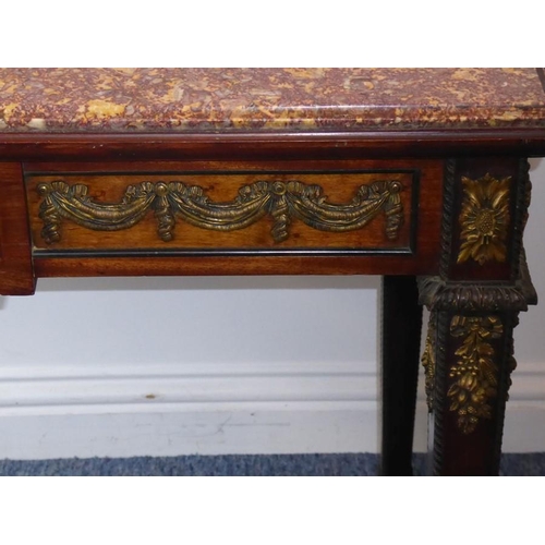 901 - A good 19th century marble-topped Louis XVI-style mahogany and brass-mounted library centre table; t... 