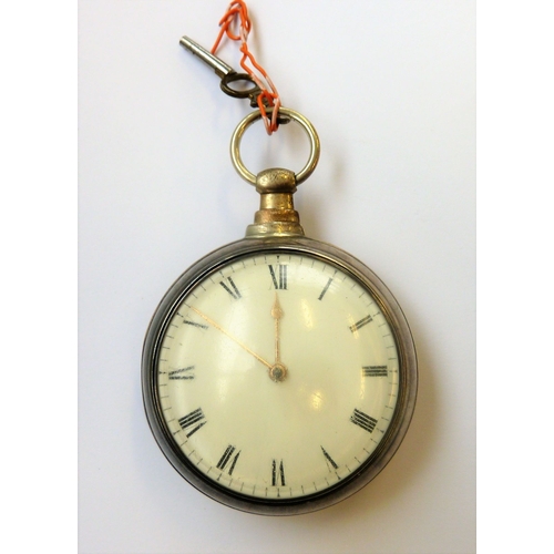 389 - An early 19th century pair-cased gentleman's open-face pocket watch; the interior of the circular ca... 