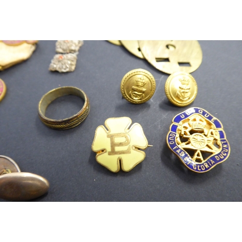 742 - A selection of enamel Red Cross and other awards and badges, one marked 'Zoe Beaver'; together with ... 