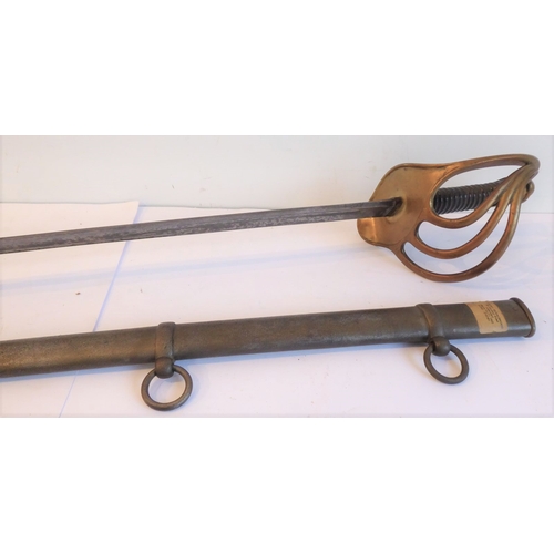 460 - A French Model 1822  trooper's sword with all-iron scabbard;  the 38