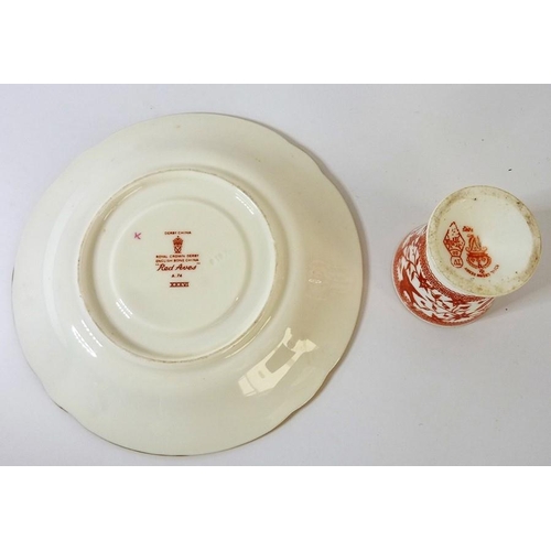 1 - A mixed lot to include Royal Crown Derby: a square dish, three circular dishes, an egg cup and a set... 