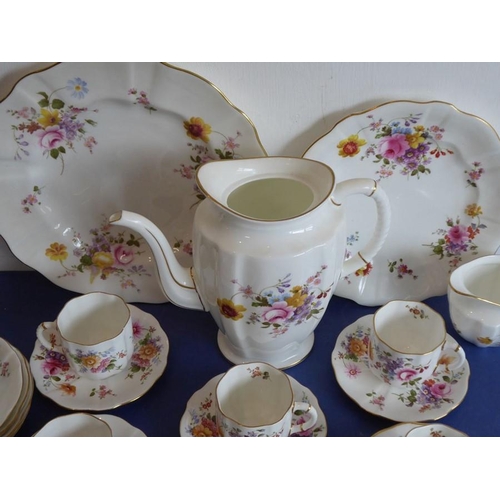 11 - A selection of Royal Crown Derby teawares in the 'Derby Posies' pattern; to include a large plate, a... 