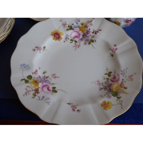 11 - A selection of Royal Crown Derby teawares in the 'Derby Posies' pattern; to include a large plate, a... 