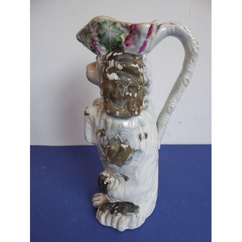 20 - A selection of ceramics to include an unusual 19th century Staffordshire Potteries jug modelled as a... 