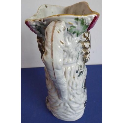 20 - A selection of ceramics to include an unusual 19th century Staffordshire Potteries jug modelled as a... 
