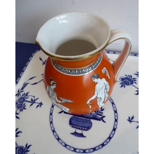 20 - A selection of ceramics to include an unusual 19th century Staffordshire Potteries jug modelled as a... 