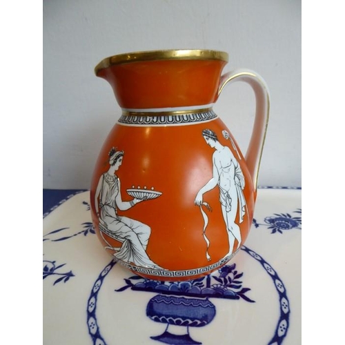 20 - A selection of ceramics to include an unusual 19th century Staffordshire Potteries jug modelled as a... 