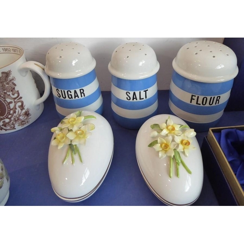 26 - A good selection of ornamental and kitchen ceramics to include six Royal Worcester egg coddlers, thr... 