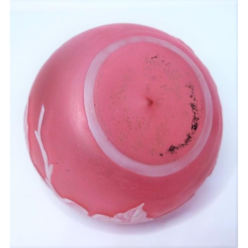 31 - A 19th century cameo glass perfume bottle by Thomas Webb of Stourbridge; heavy white floral decorati... 