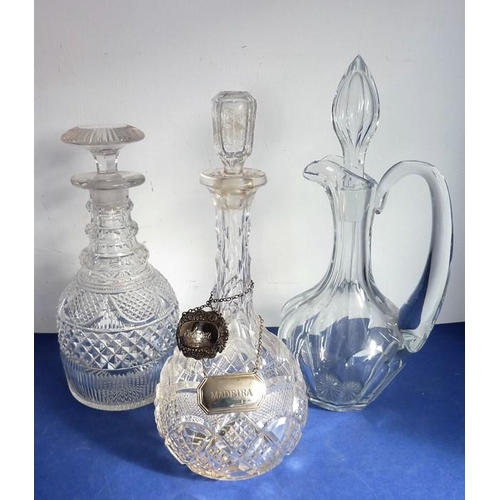 35 - A good selection of glassware to include an early 19th century cut-glass mallet-shaped decanter with... 
