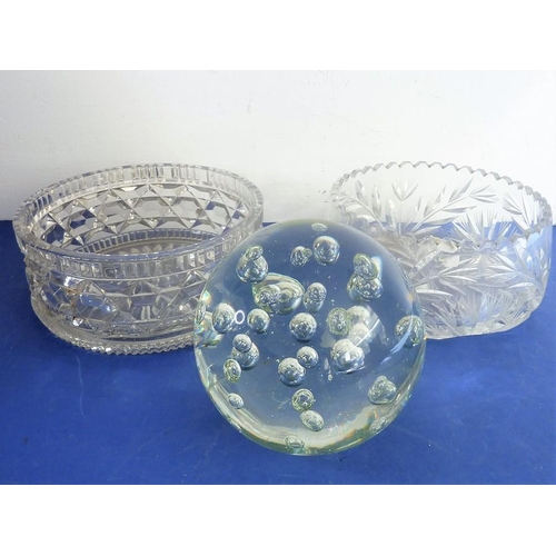 35 - A good selection of glassware to include an early 19th century cut-glass mallet-shaped decanter with... 