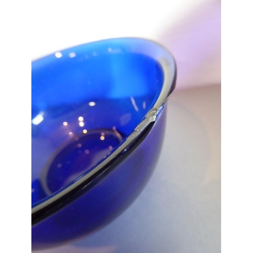 39 - A 25-piece cobalt-blue-glass service; (probably mid-20th century Chinese) comprising eight circular ... 