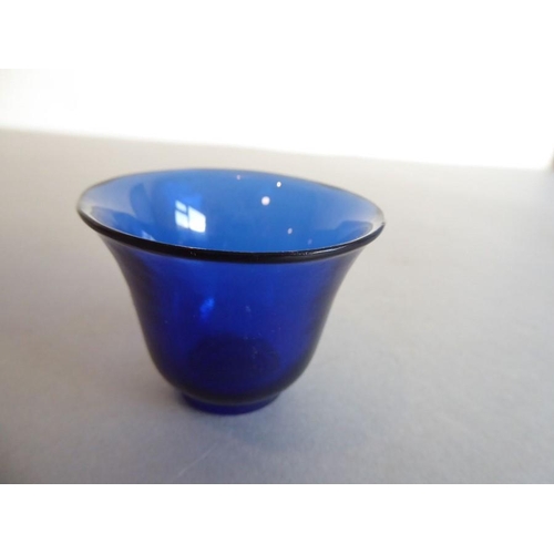 39 - A 25-piece cobalt-blue-glass service; (probably mid-20th century Chinese) comprising eight circular ... 