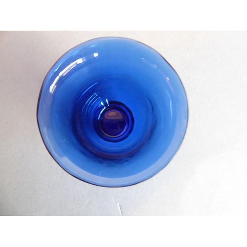 39 - A 25-piece cobalt-blue-glass service; (probably mid-20th century Chinese) comprising eight circular ... 