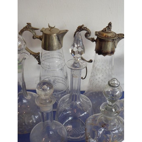 43 - A good selection of glassware etc. to include four late 19th/early 20th century silver-plated mounte... 