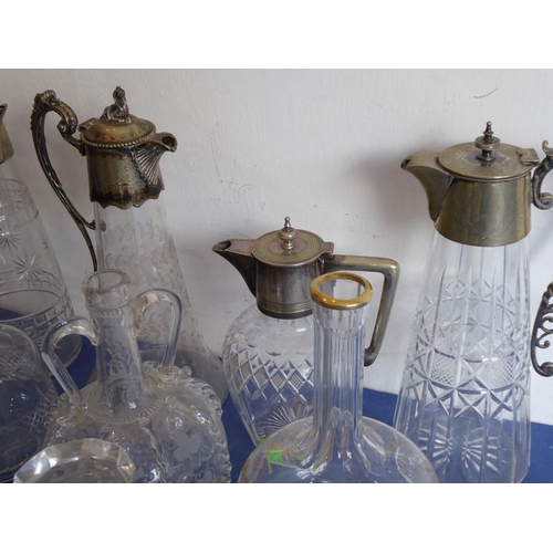 43 - A good selection of glassware etc. to include four late 19th/early 20th century silver-plated mounte... 