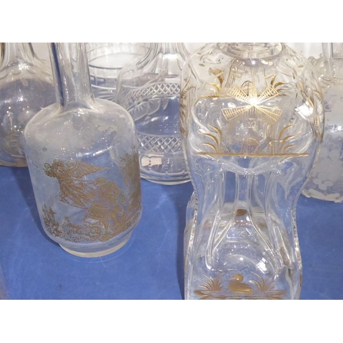 43 - A good selection of glassware etc. to include four late 19th/early 20th century silver-plated mounte... 