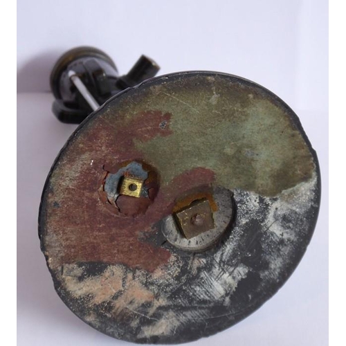 51 - An unusual 19th century Napoleonic patinated bronze thermometer modelled as canon and cannonballs et... 