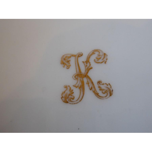 6 - A set of 12 early 20th century fine Coalport porcelain dessert plates; each with raised beaded gilde... 