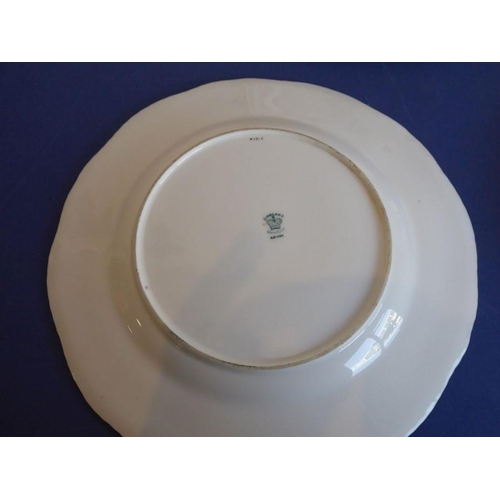 6 - A set of 12 early 20th century fine Coalport porcelain dessert plates; each with raised beaded gilde... 