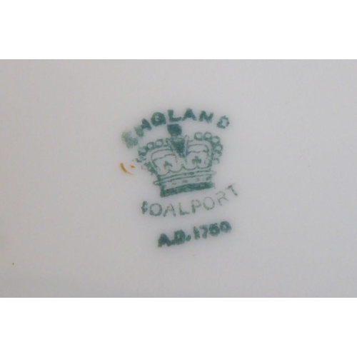 6 - A set of 12 early 20th century fine Coalport porcelain dessert plates; each with raised beaded gilde... 