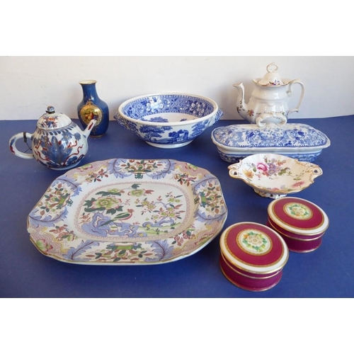 9 - Various ceramics,19th century and modern; to include a 19th century Japanese porcelain bachelor's te... 