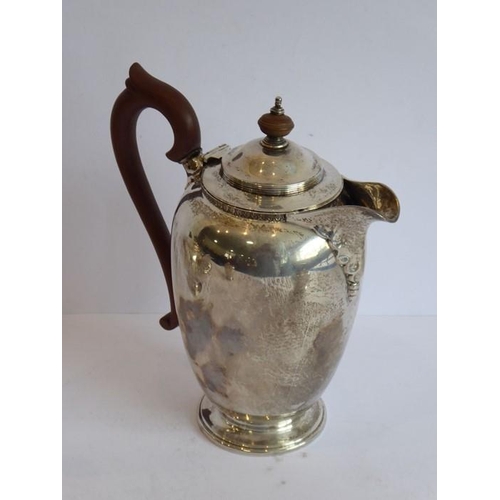 156 - A good and heavy hallmarked silver four-piece tea service comprising teapot, hot-water jug, two-hand... 