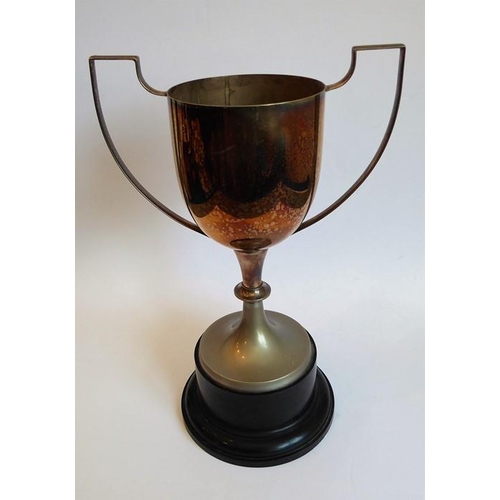 174 - A large two-handled silver plated trophy engraved 'Stepping Stone School Music Makers competition pr... 