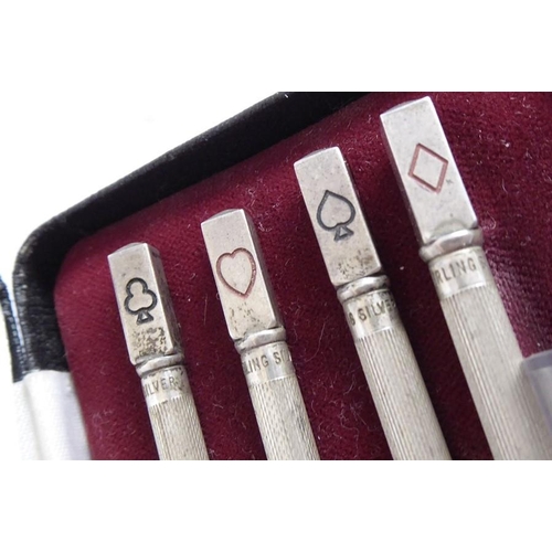 177 - A cased set of silver 'Bridge' pencils and leads