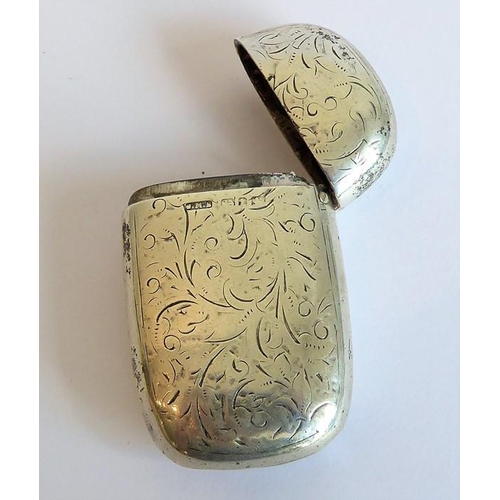 179 - Two hallmarked silver vesta cases, both engraved with foliate designs, together with a modern hallma... 