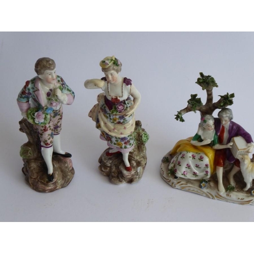 18 - A selection of mainly late 19th century Continental hand-decorated porcelain figure models; to inclu... 