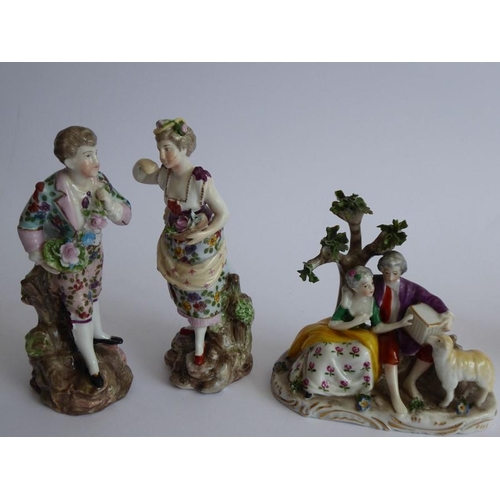 18 - A selection of mainly late 19th century Continental hand-decorated porcelain figure models; to inclu... 