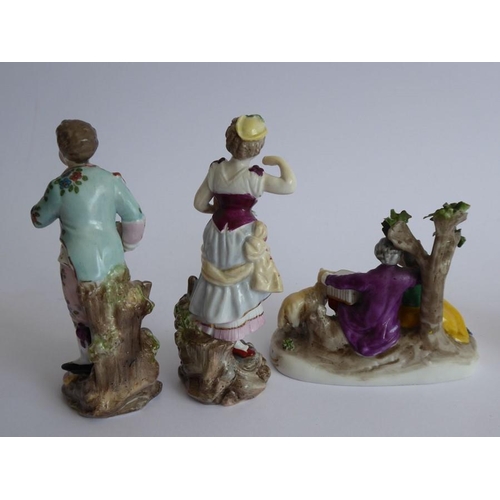 18 - A selection of mainly late 19th century Continental hand-decorated porcelain figure models; to inclu... 