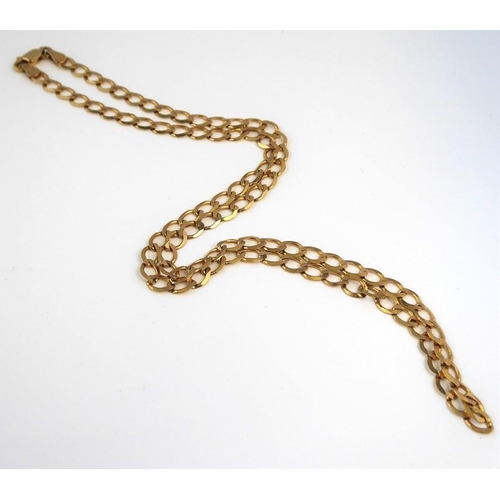 247 - A 9 carat yellow gold filed curb link chain necklace, convention hallmark (length 46cm, gross weight... 