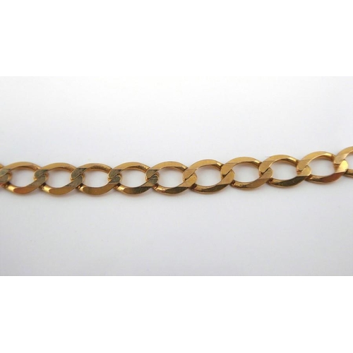 247 - A 9 carat yellow gold filed curb link chain necklace, convention hallmark (length 46cm, gross weight... 