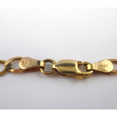 247 - A 9 carat yellow gold filed curb link chain necklace, convention hallmark (length 46cm, gross weight... 