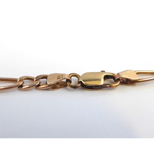 252 - A 9-carat yellow gold filed Figaro link chain necklace (length 43cm, gross weight 5.3g)